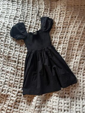 Black Puff-Sleeve womens Dress - Classic womens' Dress